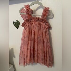 Disney Minnie Bows Pink Floral Ruffled Dress size 3t